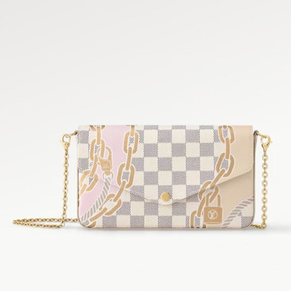 ルイヴィトン ポシェット・フェリシーLV ダミエ 偽物 ロープ N40466