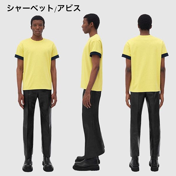 ボッテガ ヴェネタ 2トーンカラー コットン Tシャツ 偽物 9色 661788V16E09056