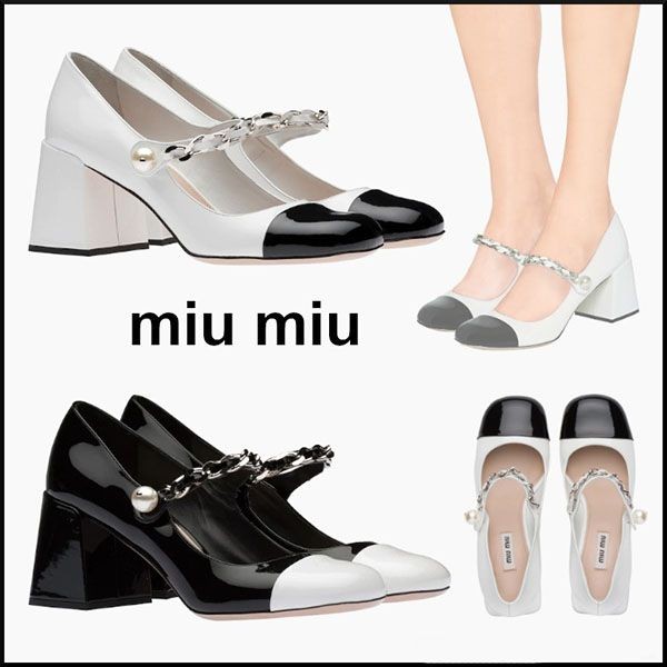 新デザインMiuMiu Patent leather pumps パテントレザーパンプス 偽物 2色 5I248D