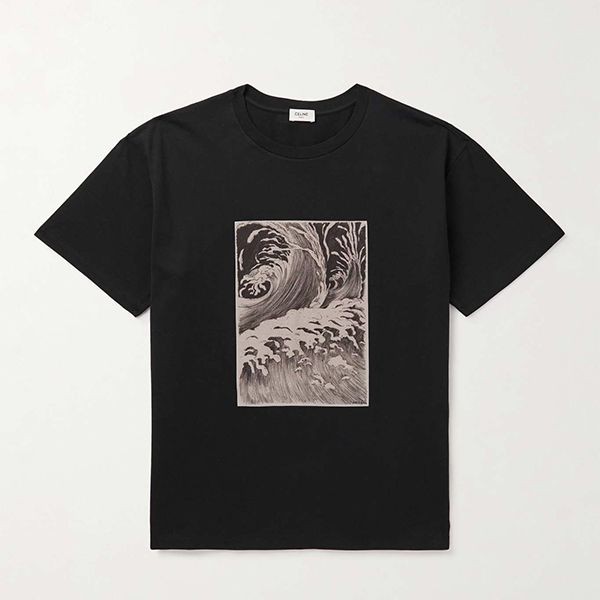 セリーヌ UNTITLED プリント付 コットンジャージーTシャツ 偽物 2X45F671Q.38AW