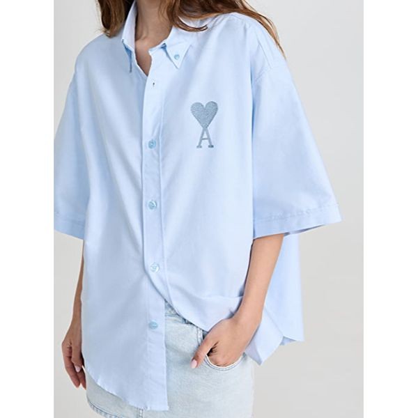 ギフト人気◆【アミパリス コピー】De Coeur Shirt☆半袖シャツ☆ワンポイントロゴ