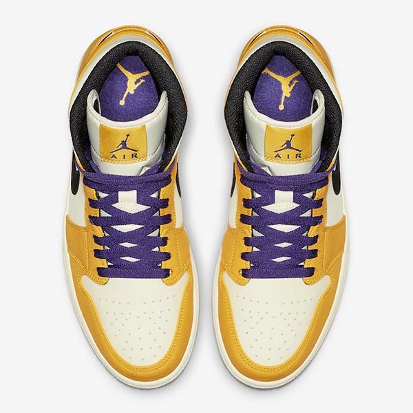 ナイキ Air Jordan 1 偽物 Mid SE "Lakers" Gold SS 19  852542-700