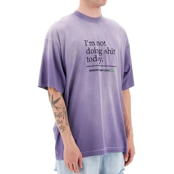 高品質ヴェトモン 偽物 NOT DOING SHIT TODAY Tシャツ UE63TR320L LILAC