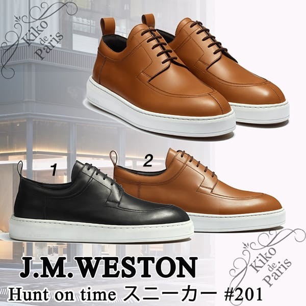 【スーパーコピーN級品】ジェイエムウエストン 偽物 Parisより Hunt on time スニーカー #201 2色 11S2GAB2010A