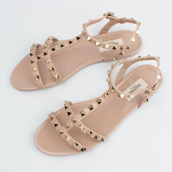 ヴァレンティノ 偽物ROCKSTUD FLAT RUBBER SANDAL サンダル3色