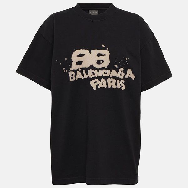 ★バレンシアガ コピー★オーバーサイズ ロゴ コットン Tシャツ