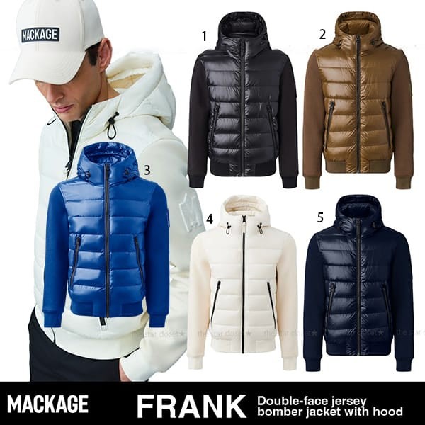 MACKAGE 偽物 FRANK ミックスメディア ボンバー ダウンジャケット 5色