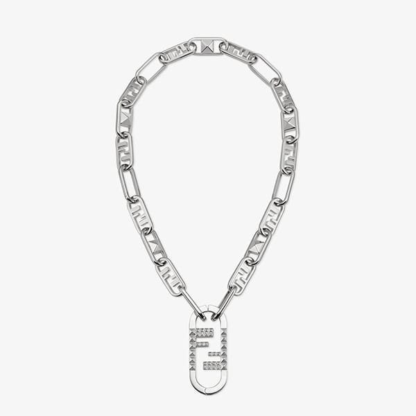 フェンディ オーロック シルバーカラー メタル ネックレス 偽物 8AK331B08F0TH0