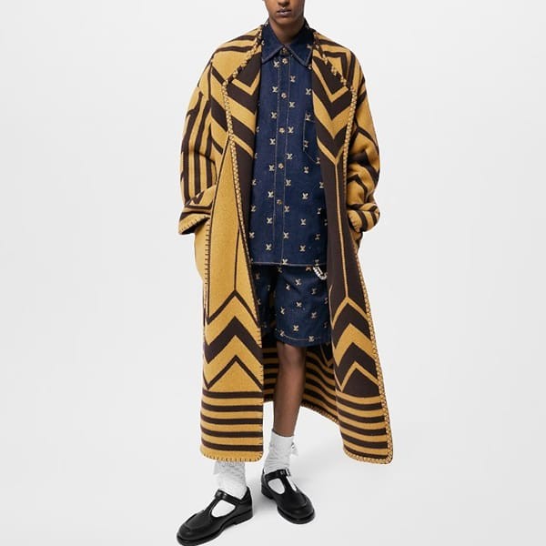ルイヴィトン 偽物 メンズ ウール カシミヤ ロングコート 1AFJXL