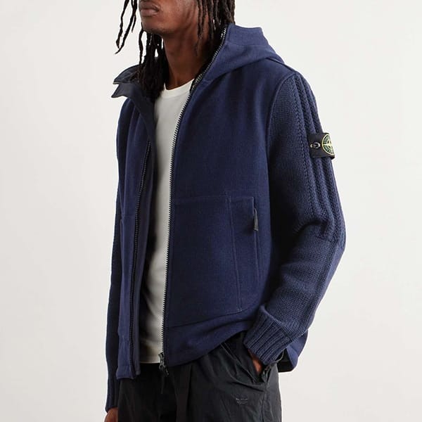 STONE ISLAND コピー ウールブレンド フーデッドジャケット std0010