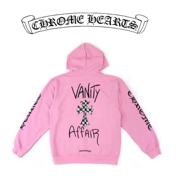 クロムハーツ マッティボーイ 偽物 スウェット パーカー Matty Boy Vanity Affair Hoodie ピンク