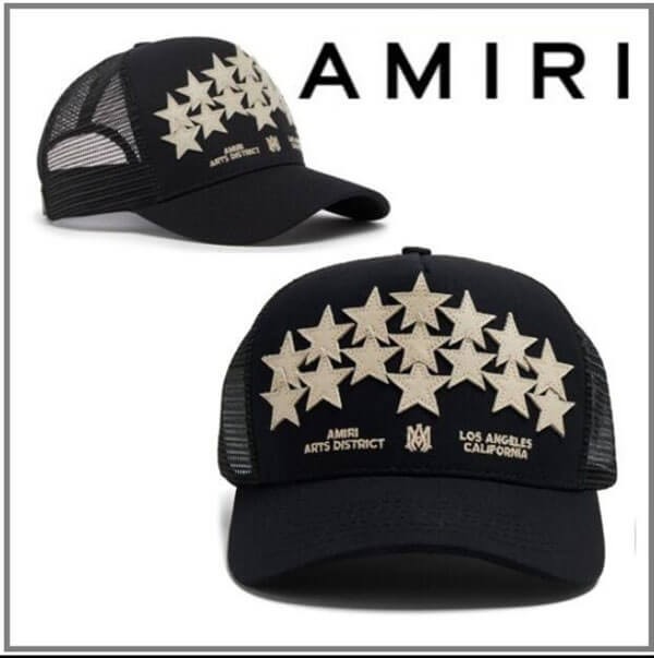 アミリ ロゴキャップ 偽物 コットン メッシュ☆スター☆Stars cotton baseball cap