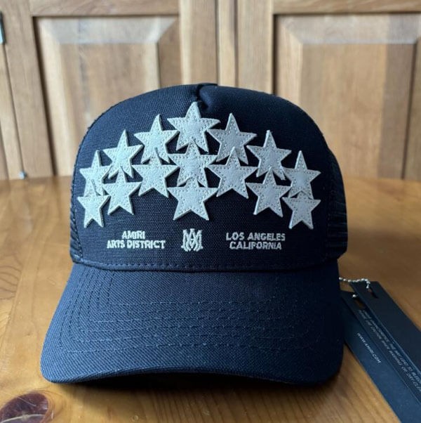 アミリ ロゴキャップ 偽物 コットン メッシュ☆スター☆Stars cotton baseball cap