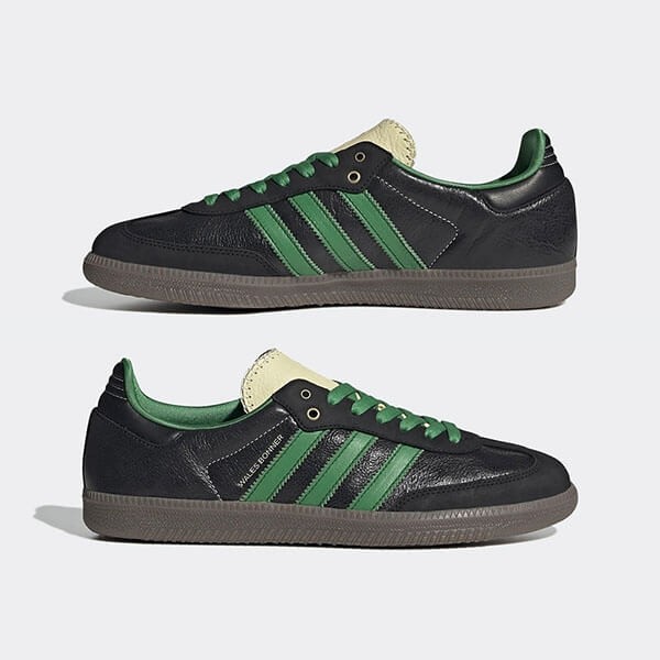 ウェールズボナー サンバ 偽物 Adidas Wales Bonner Samba Black Green S42590