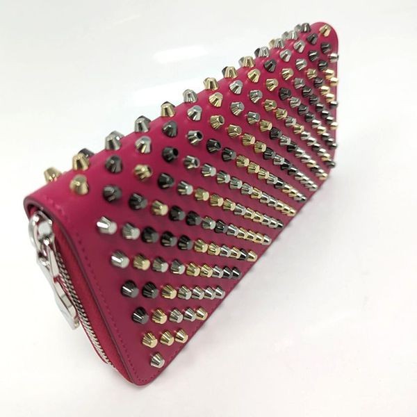 ルブタン長財布 コピー 希少なピンクのパネトーネ lb10126