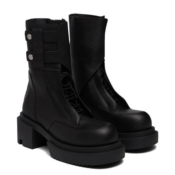 お洒落◆リックオウエンス コピー Field Bogun Boots アンクルレザーブーツ ブラックrc02151