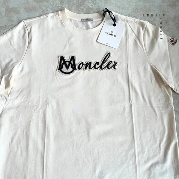 モンクレール 刺繍ロゴパッチ Tシャツ 偽物 半袖 K10918C0001189AJS999