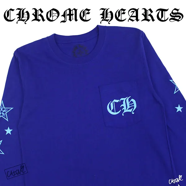 稀少★クロムハーツ N級品 ロンT/ラピスブルー CHスター w25041711