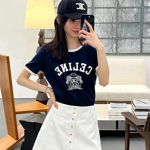 注目商品！【セリーヌ パロディ】シンプルな感じのロゴ入りTシャツ RX09C671Q