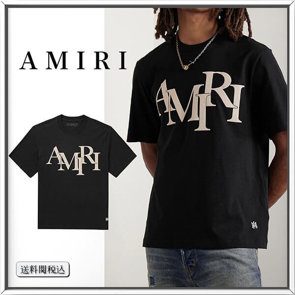 アミリ Tシャツ 激安 コピー ロゴ Staggered コットン 人気