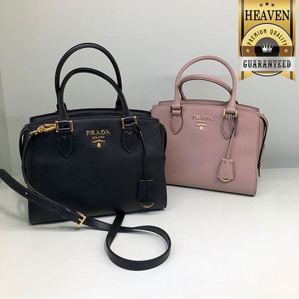 すぐ届く プラダ 2WAY レザーハンドバッグ 型押しカーフスキン ショルダーバッグ1BA164