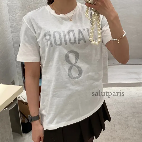 ディオール JADIOR 8 Tシャツ 偽物 コットン リネン ジャージー 213T03TC003
