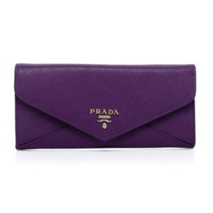 プラダコピー財布 PRADA レディース 2014新作 パープル カーフスキン 二つ折り長財布 pradawallet0227c-6